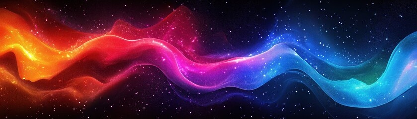 Poster - Vibrant Cosmic Nebula Swirl in a Dark Space Background
