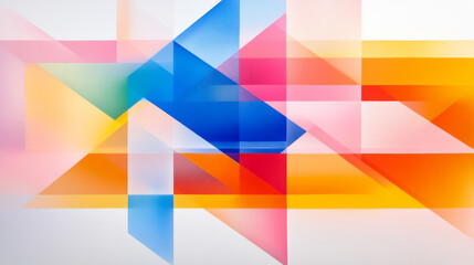 Poster - A radiant abstract composition where innovation radiates from mirrored shapes and saturated lines,