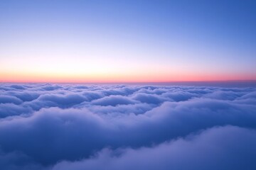 Aufkleber - Colorful sunset illuminating clouds above the horizon creates a serene sky at twilight