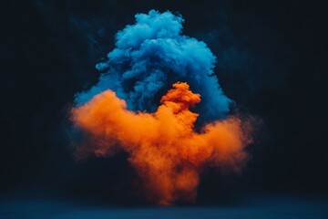 Aufkleber - Colorful smoke explosion creates an artistic visual display in a darkened setting during a creative event