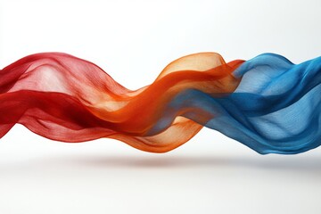 Poster - Colorful flowing silk fabric creates a dynamic sense of movement and grace in a studio setting