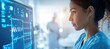 © Tin - Medical technology in hospital and clinic treatment concept. Healthcare professional analyzes data on a medical monitor.