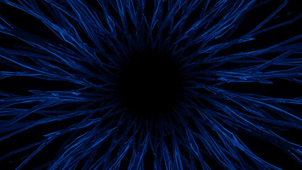 Poster - A 3D representation showcasing blue lines of technology that diverge