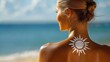 © Iurii - Sun-kissed skin and playful sun art on a beach during a vibrant summer day