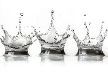 Aufkleber - Water droplets create intricate splashes in a mesmerizing display of motion and beauty