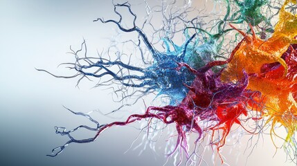 Leinwandbilder - Creative abstract visualization of neural connections in a stunning colorful digital environment
