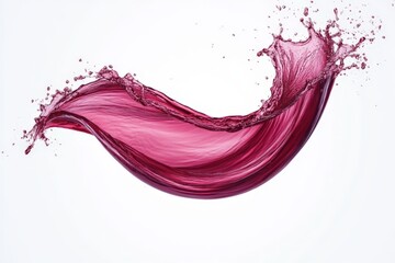 Aufkleber - Vibrant splashes of red wine create artistic curves and patterns against a white background