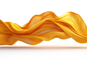 Aufkleber - Flowing yellow fabric creates beautiful waves against a white background in a bright and artistic setting