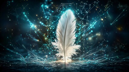 Poster - Digital transformation in creative writing virtual space image art futuristic environment abstract viewpoint