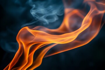 Poster - Colorful fire smoke swirls through the darkness, creating an abstract visual experience