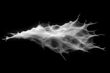 Poster - Delicate patterns of intricate white fibers against a dark background showcasing a unique abstract form