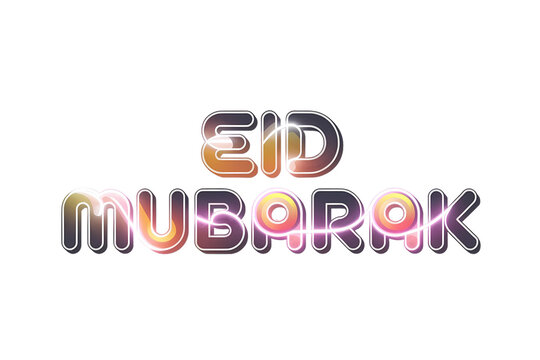 Eid al-Asha text isolated on white background