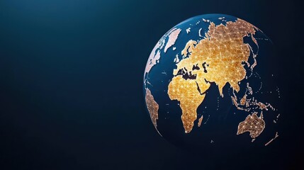 Aufkleber - Earth at night with global communications and cityscapes concept. A detailed view of Earth highlighting continents and oceans.