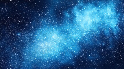 Poster - Captivating blue nebula filled with stars illuminating the dark vastness of outer space