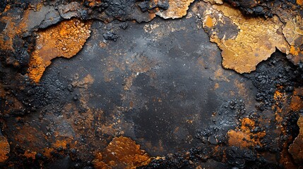Poster - Rusted surface textured with volcanic minerals showcasing nature's raw beauty and earthy tones in realistic detail