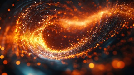 Poster - a mesmerizing dance of light a swirl of glowing particles creating a vortex of energy and an abstract representation of digital connectivity