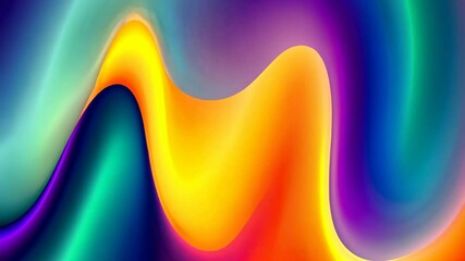 Poster - A colorful background with a red spot in the middle. The background is blue and orange. There are some red dots in the background