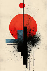 Poster - Striking abstract design characterized by bold shapes and forms, emphasizing energy and creativity in contemporary art styles.