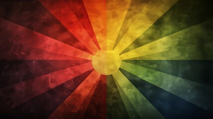 Poster - Vintage Color Wheel Retro Design on Grunge Background, Abstract Texture, Artistic Backdrop