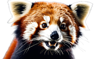 Poster - Red Panda isolated on a empty plain background