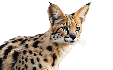 Poster - Serval isolated on a empty plain background
