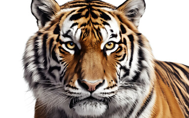 Poster - Siberian tiger isolated on a empty plain background