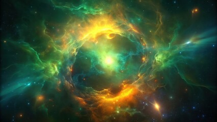 Poster - Abstract Space Background with Nebula and Stars in the Cosmos. abstract space background