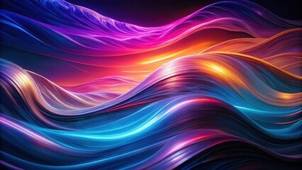 Poster - Colorful Abstract Fractal Wave Design with Bright Energy Flow. abstract background with waves