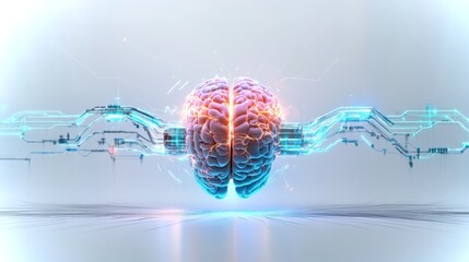 Poster - Thoughts symbolically projected through advanced neural technology and futuristic innovation