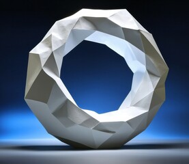 Poster - full circle origami paper sculpture symbolizes transformation and complete cycle change