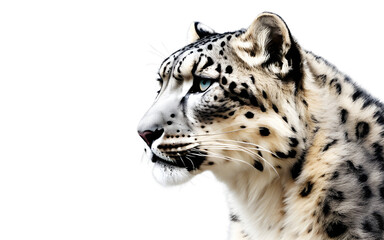 Poster - Snow Leopard isolated on a empty plain background