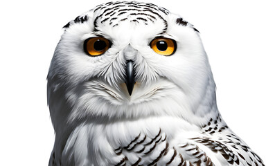 Poster - Snowy Owl isolated on a empty plain background