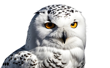 Poster - Snowy Owl isolated on a empty plain background