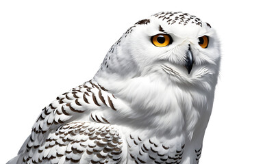 Poster - Snowy Owl isolated on a empty plain background