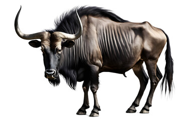 Poster - Wildebeest isolated on a empty plain background