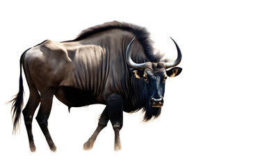 Poster - Wildebeest isolated on a empty plain background