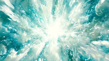 Wall Mural - teal and white light explosion.