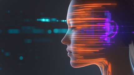 Poster - Neural innovation portraying the fusion of technology and human mental sanctity in healthcare