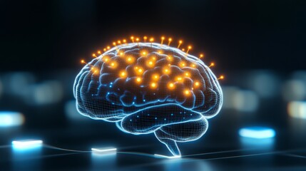 Poster - Futuristic neural implant design showcasing advanced neurology and healthcare innovations
