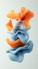 Poster - Abstract 3D rendering of layered, flowing, pastel-colored shapes