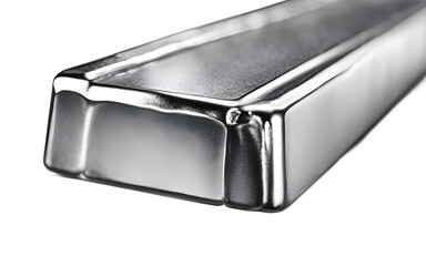 Aufkleber - Dysprosium bar with a dense, shiny silver finish, isolated on a empty plain background