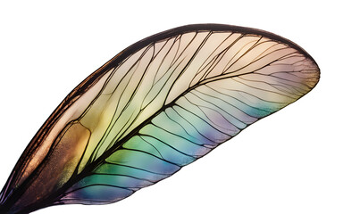 Aufkleber - Fairy wing with translucent, shimmering iridescence, isolated on a empty plain background