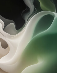 Wall Mural - abstract green background with waves - abstract dark brown and green background with smoke - generat