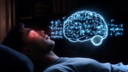 Poster - Futuristic exploration of neural implants in a serene healthcare environment
