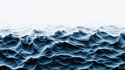Poster - Abstract ocean waves, serene, calming, blue hues
