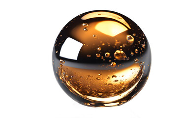 Aufkleber - Mercury in a reflective liquid droplet form, isolated on a empty plain background