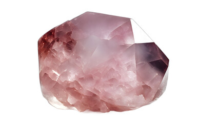Aufkleber - Quartz crystal with transparent and slightly pink hues, isolated on a empty plain background