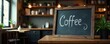 © Pimchada - Vintage chalkboard sign in trendy modern coffeehouse with hipster decor and natural light, chalkboard, interior, trendy