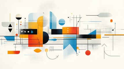 Poster - Abstract geometric artwork with vibrant colors and shapes