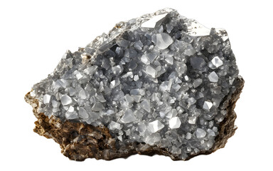 Aufkleber - Tellurium rock with a brittle silvery-white surface, isolated on a empty plain background